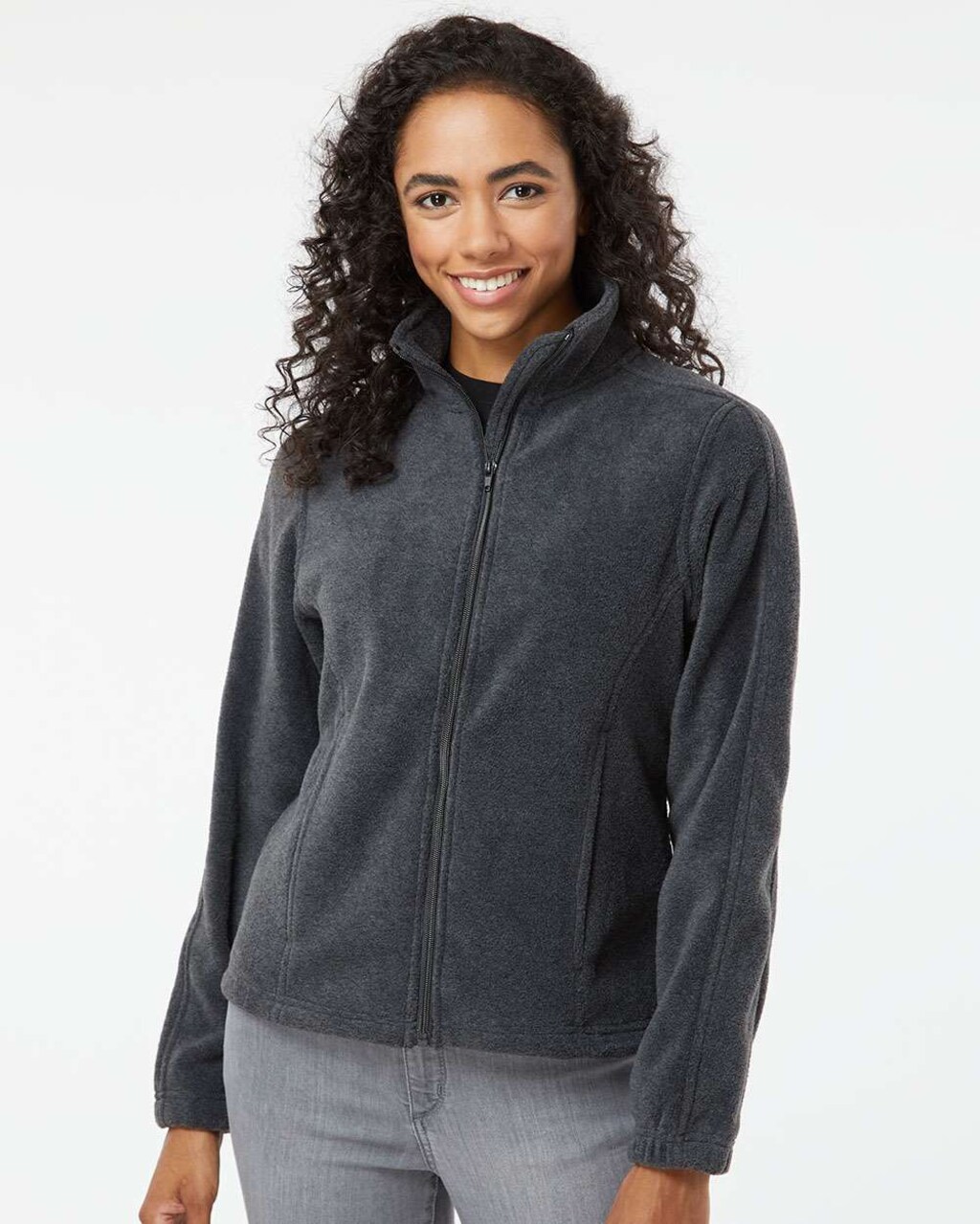 Burnside® Women's Slim Fit Scuba collar Polar Fleece Full-Zip Long Sleeve Jacket - 5062